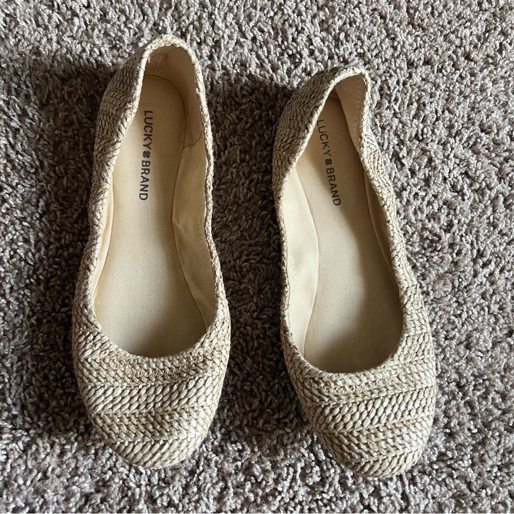 Lucky Brand Woven Straw Ballet Flats in Natural - Picture 4 of 8